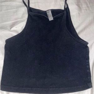 American Apparel Black Crop Top